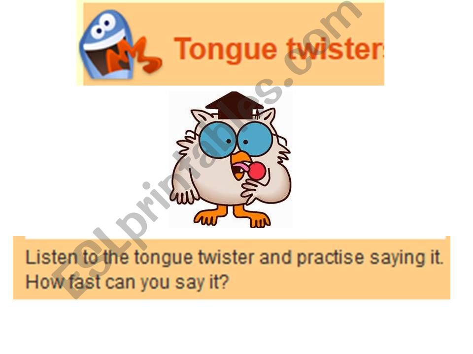 Tongue Twister owls powerpoint