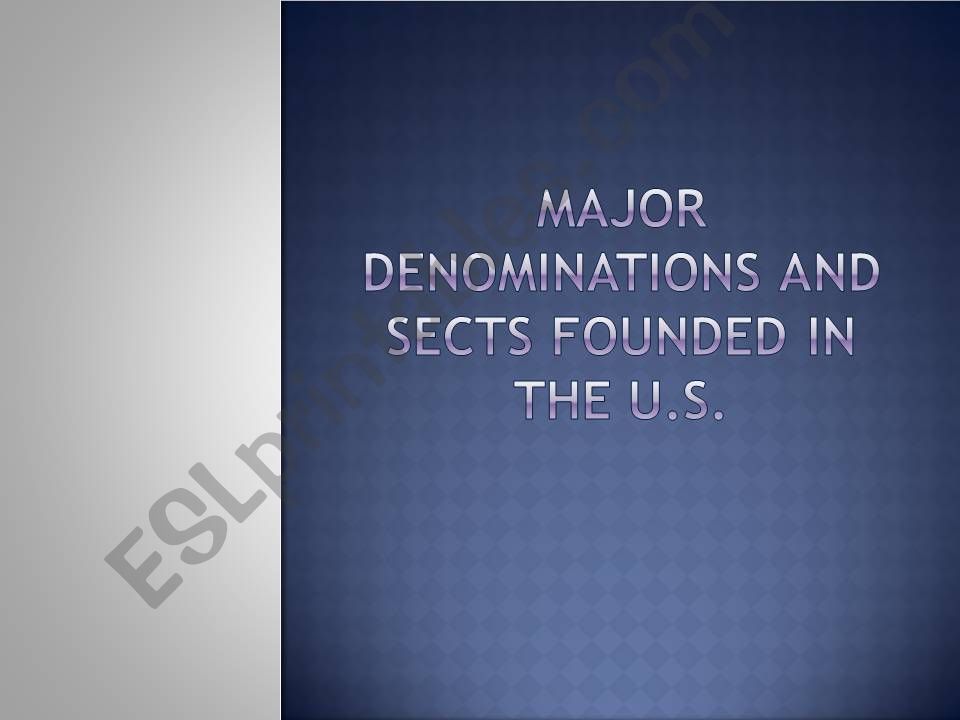 Sects in the United States powerpoint