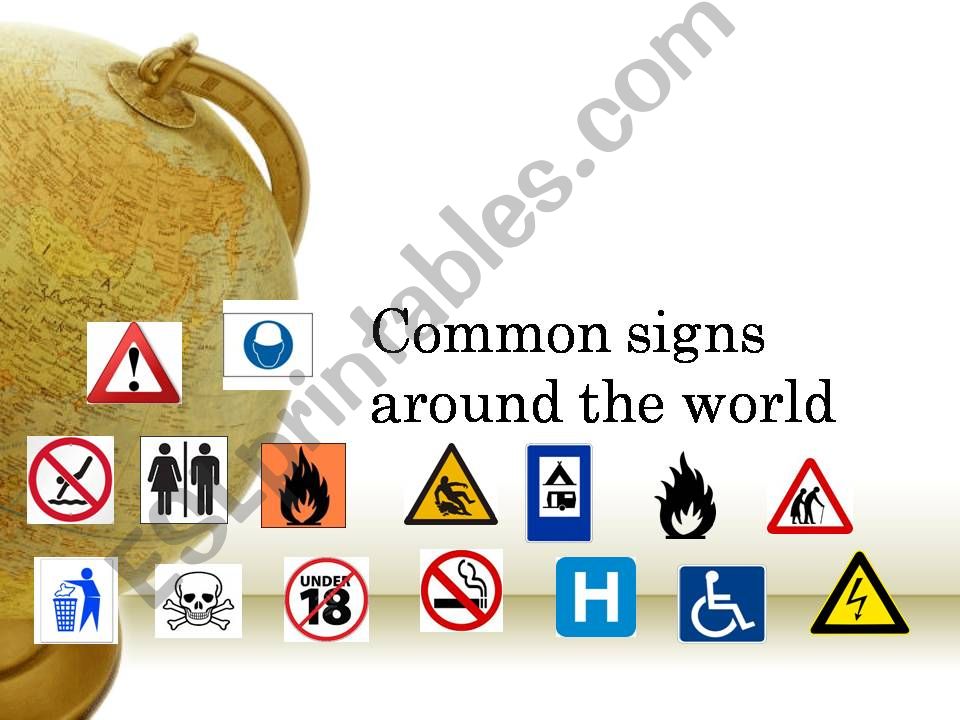 Common signs used around the world