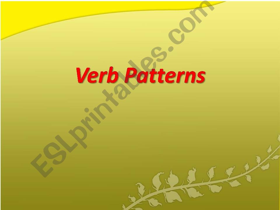 Verb Patterns powerpoint