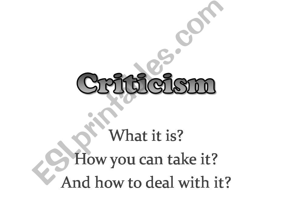 Criticism powerpoint