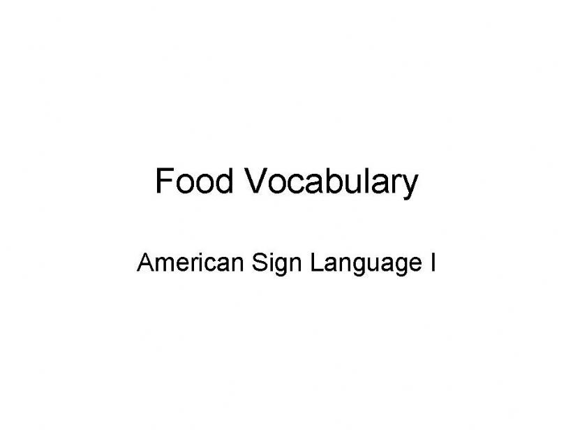 FOOD VOCABULARY powerpoint