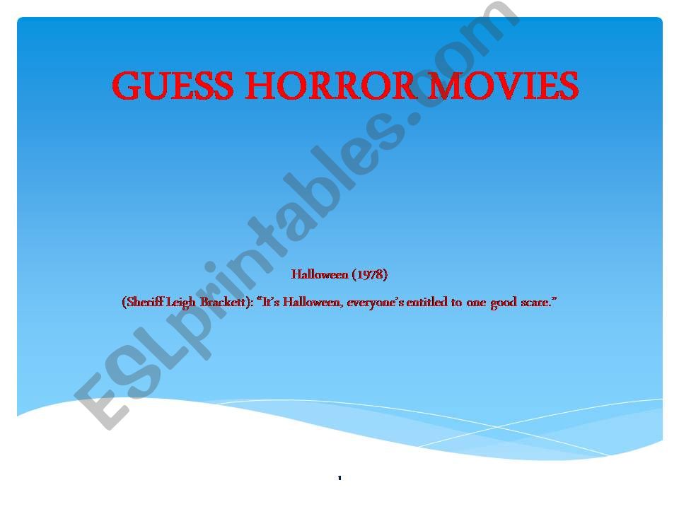 Guess Horror Films powerpoint