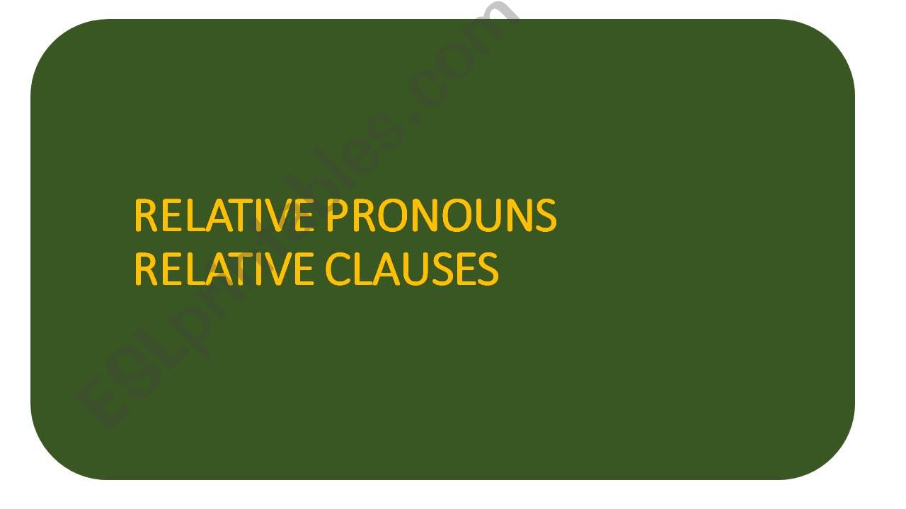 Relative Pronouns powerpoint