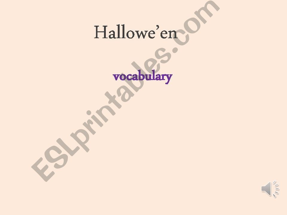Halloween vocabulary (with sound) part 1 