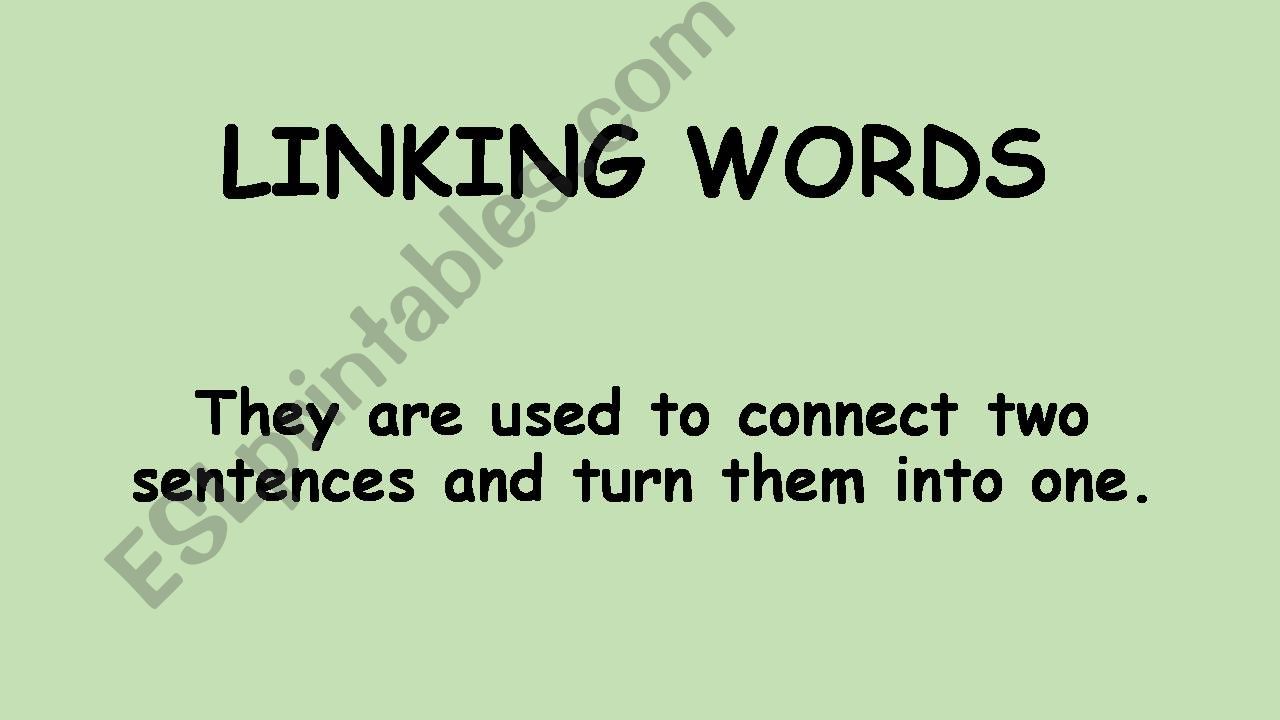 Linking words powerpoint