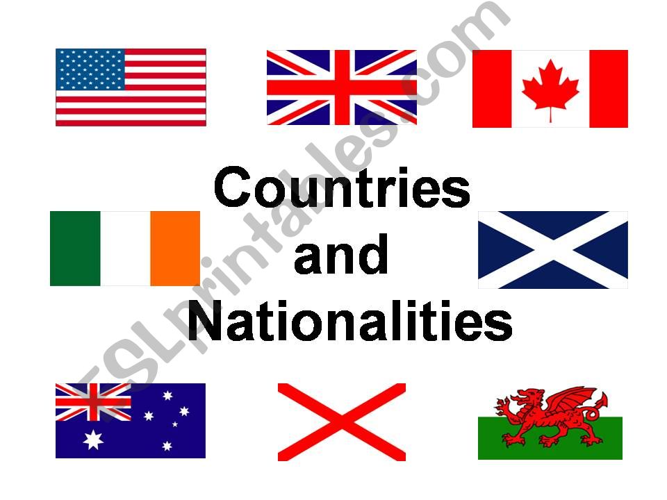 COUNTRIES AND NATIONALITIES powerpoint