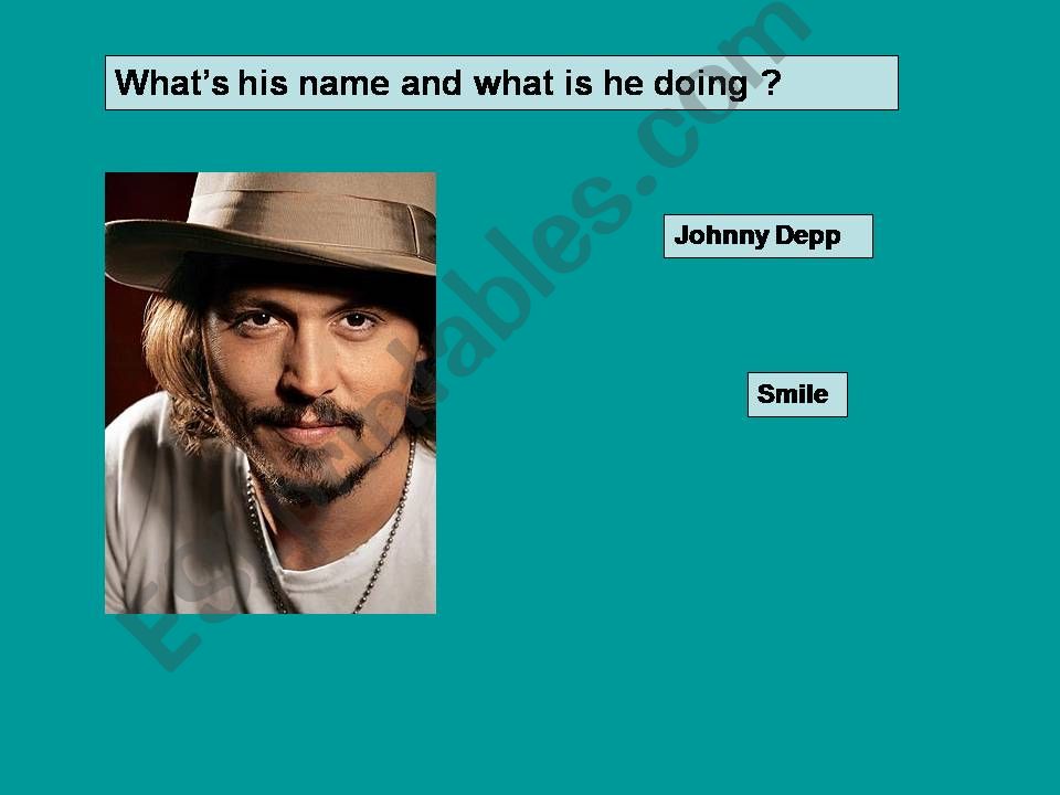 Comparisons Brad Pitt and Johnny Depp using Be +V-ING present
