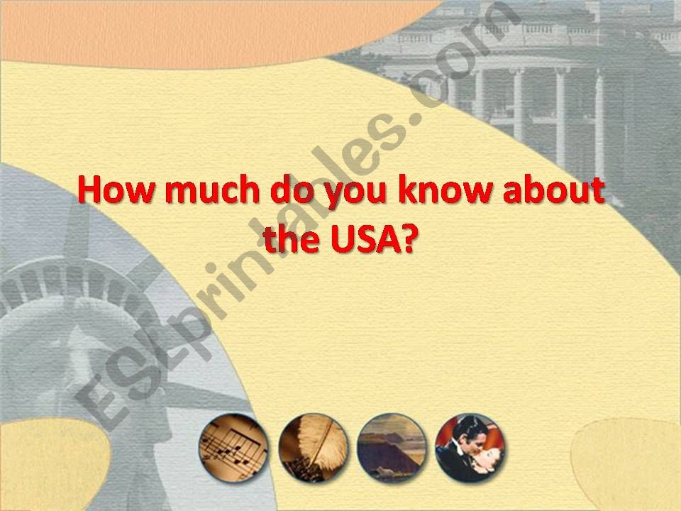 The USA Quiz. Part 1 powerpoint