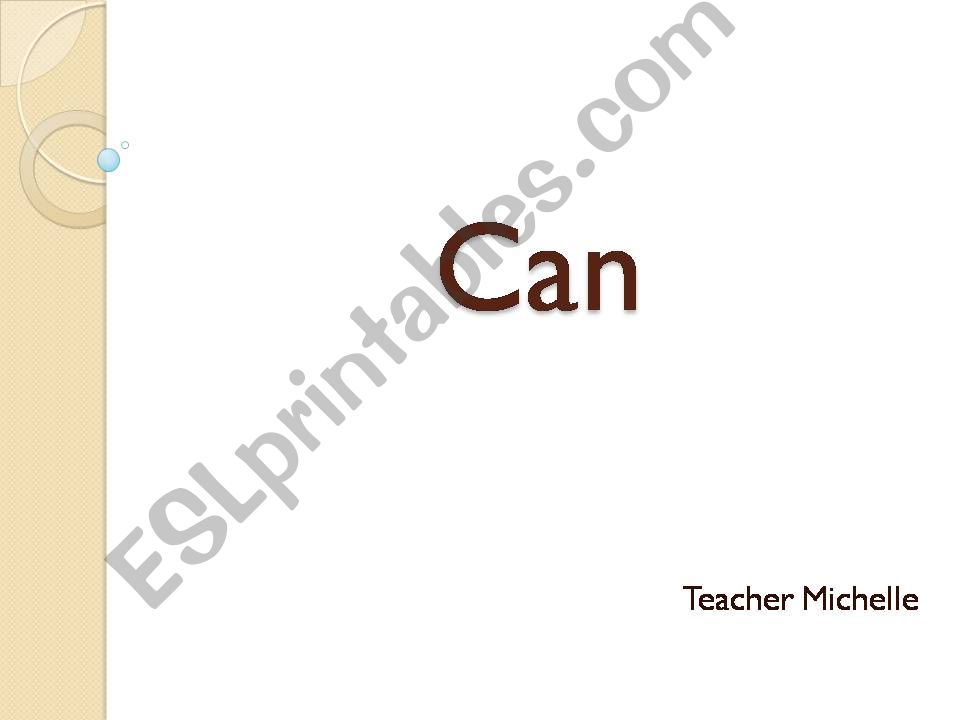Can -  Modal Verb powerpoint