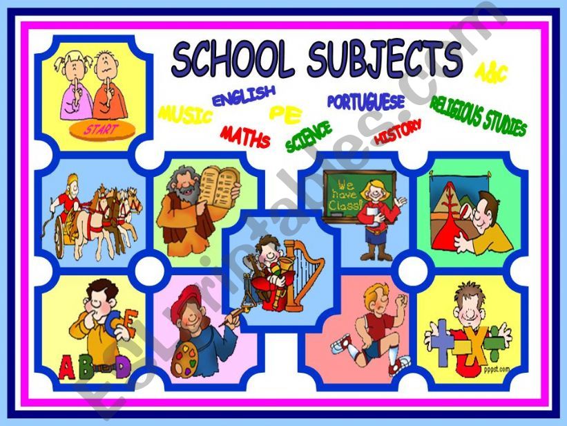 SCHOOL SUBJECTS GAME powerpoint