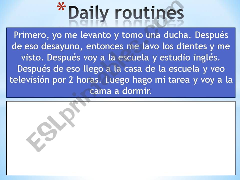 Daily Routines powerpoint