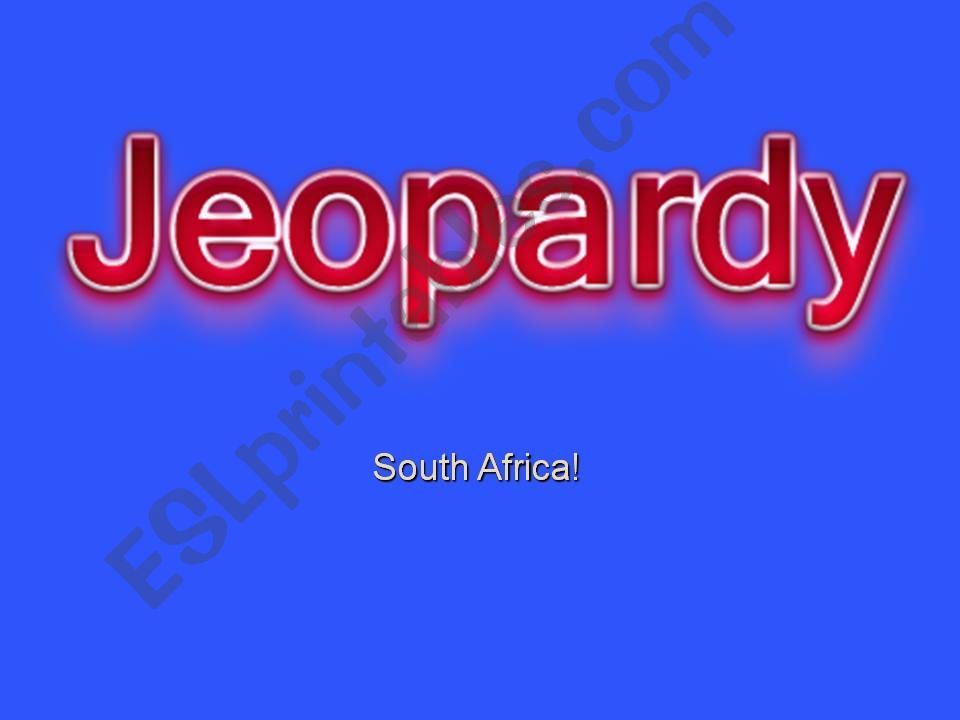 Jeopardy South Africa powerpoint