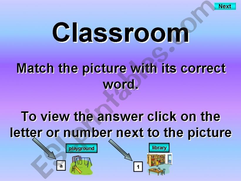 Classroom - Matching Game powerpoint