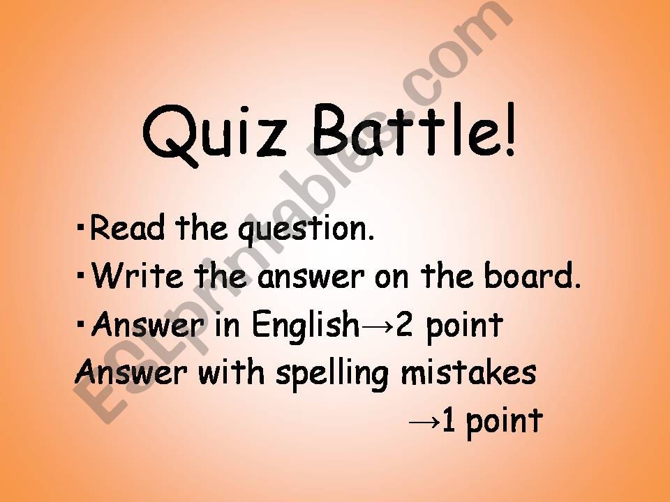 Infinitive Quiz Battle! powerpoint