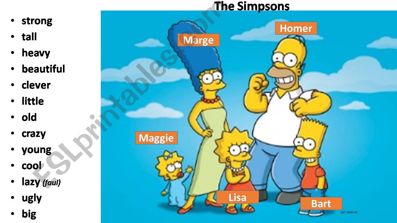 Compare the Simpsons powerpoint