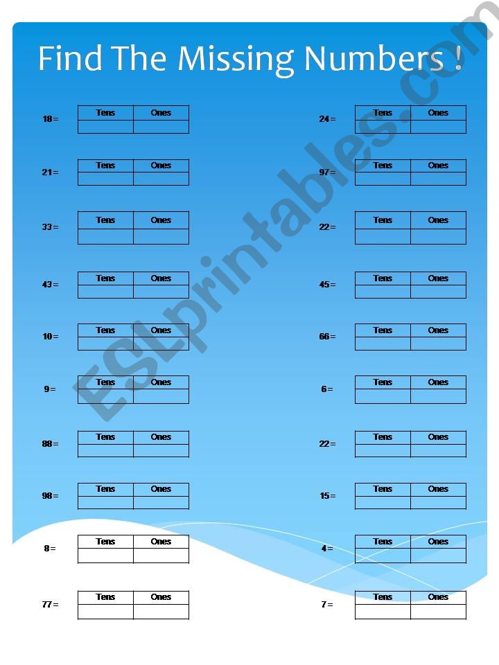 Find The Missing Numbers ! powerpoint