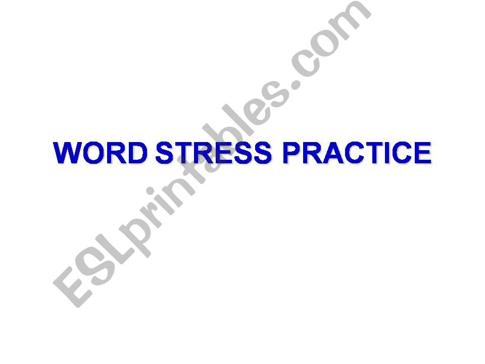 word stress practice powerpoint