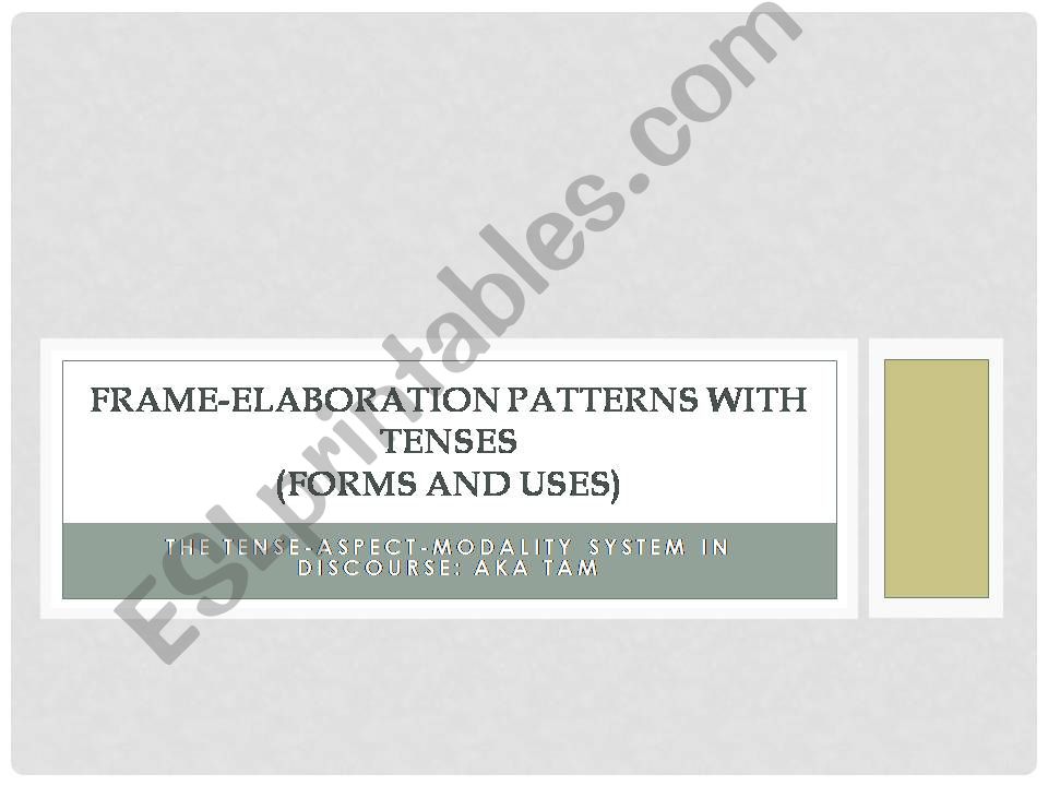 Grammar: Frame-Elaboration Hypothesis 