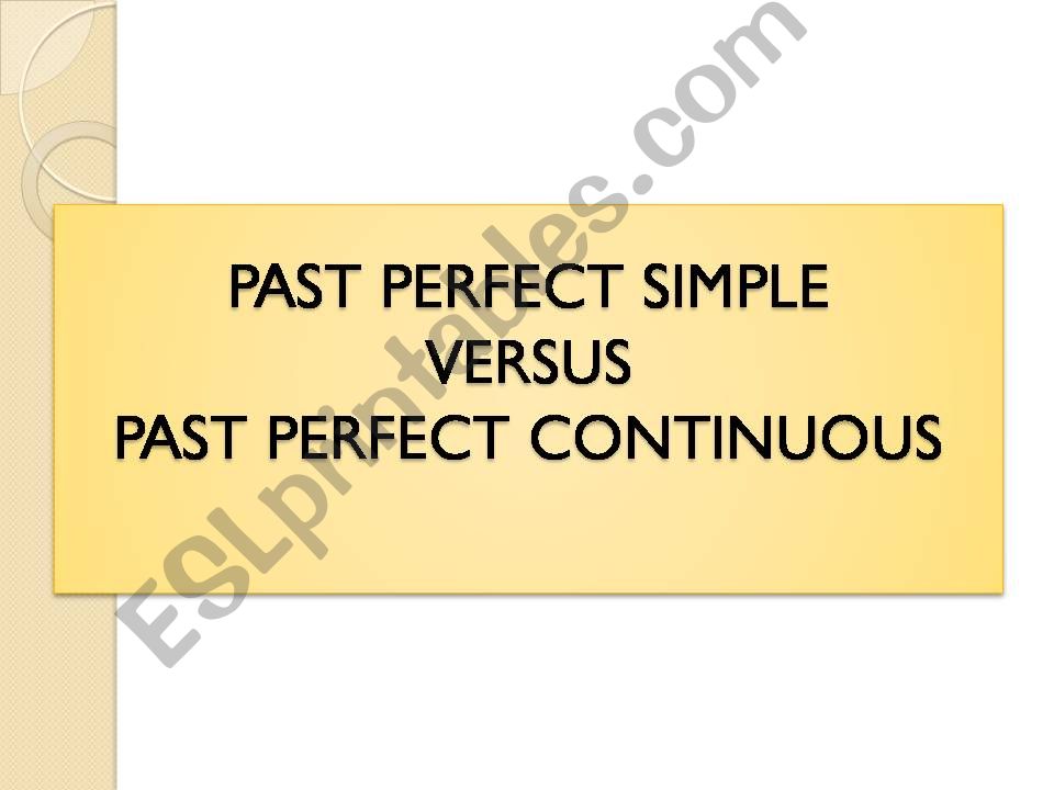 Past Perfect  powerpoint