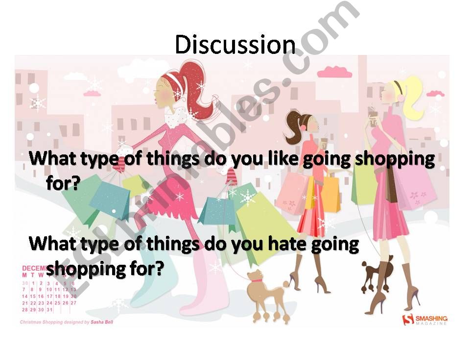 Shopping Discussion Questions powerpoint