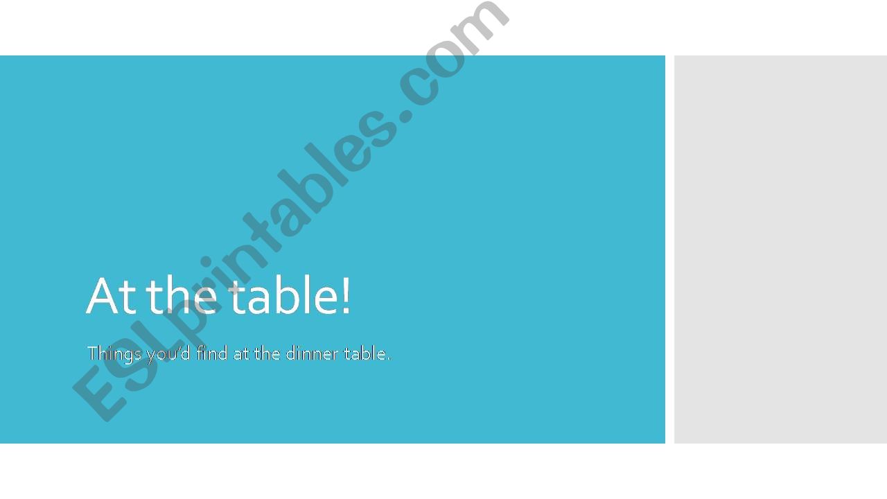 At the table powerpoint