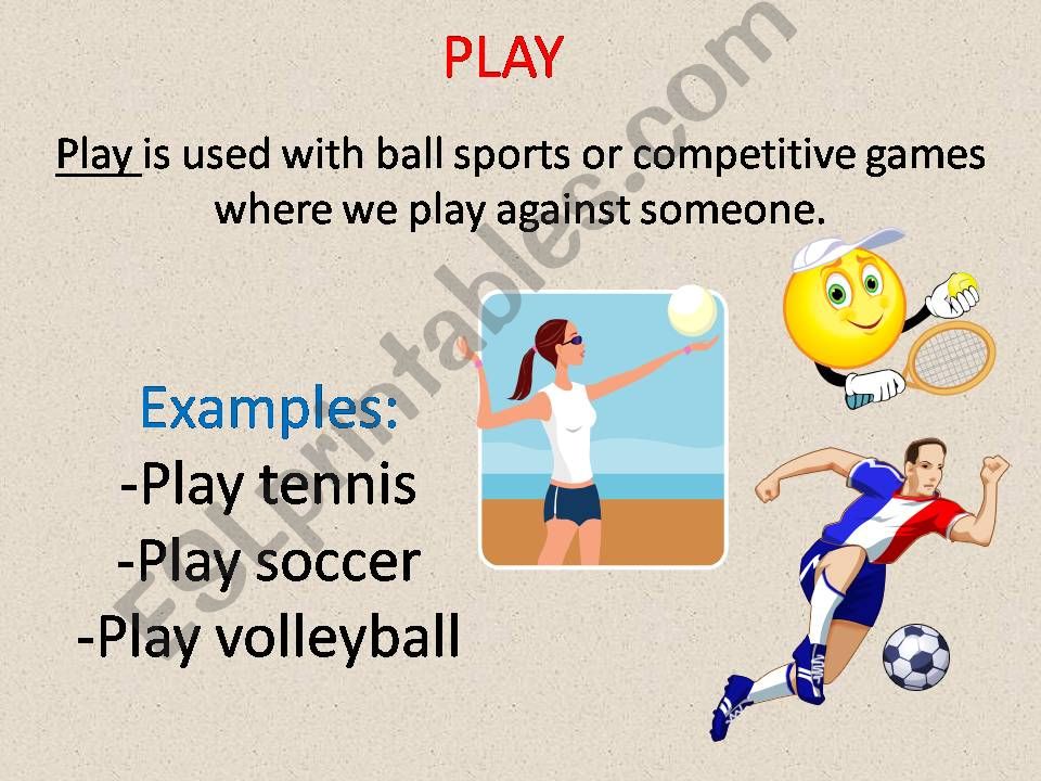 Difference of play, do and go for sports