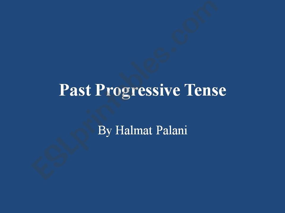 Past Continuous Tense powerpoint