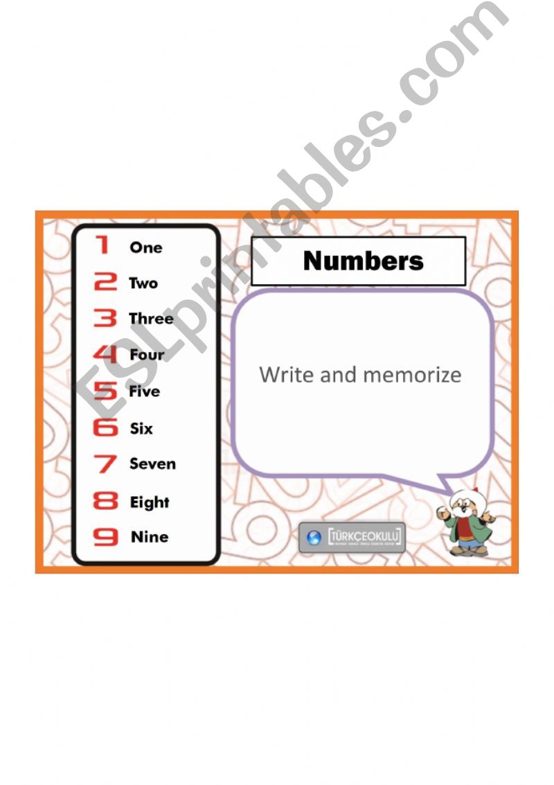 Funny interactive activitiy for numbers on smartboard 