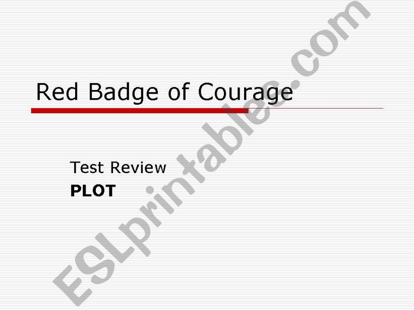 The Red Badge of Courage Test Review:  Plot