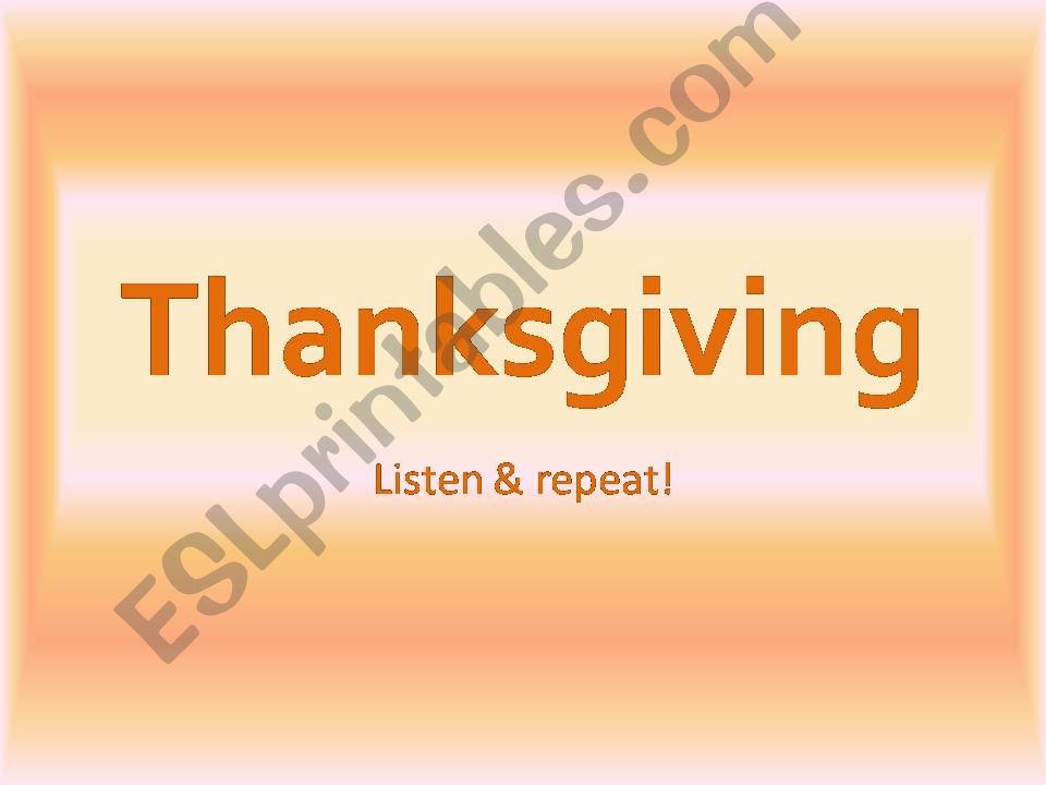Thanksgiving vocabulary powerpoint