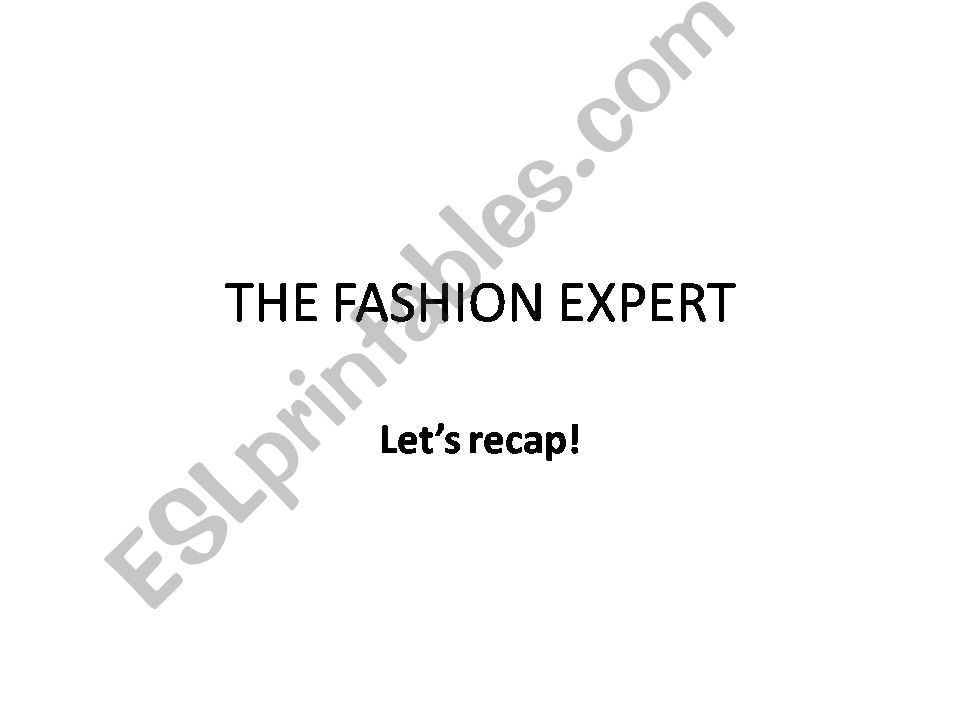 THE FASHION EXPERT powerpoint
