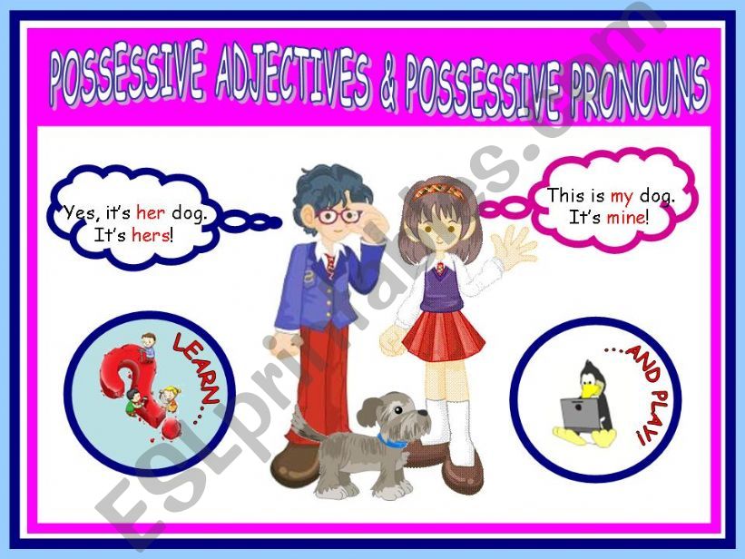 POSSESSIVE ADJECTIVES AND POSSESSIVE PRONOUNS GAME