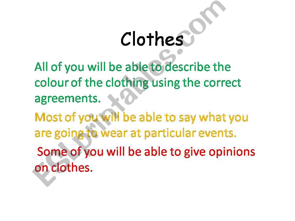 Clothes 2  powerpoint
