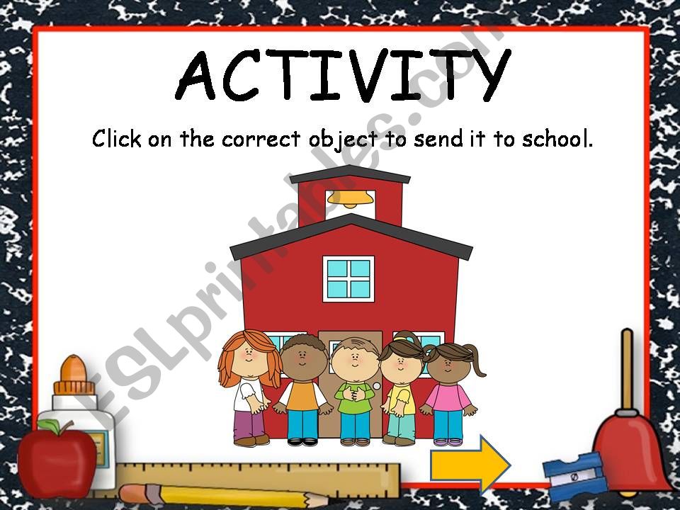 SCHOOL OBJECTS GAME with sound