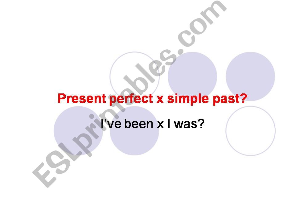 Present perfect or past simple