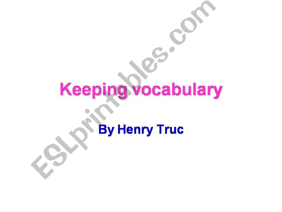 keeping vocabulary powerpoint