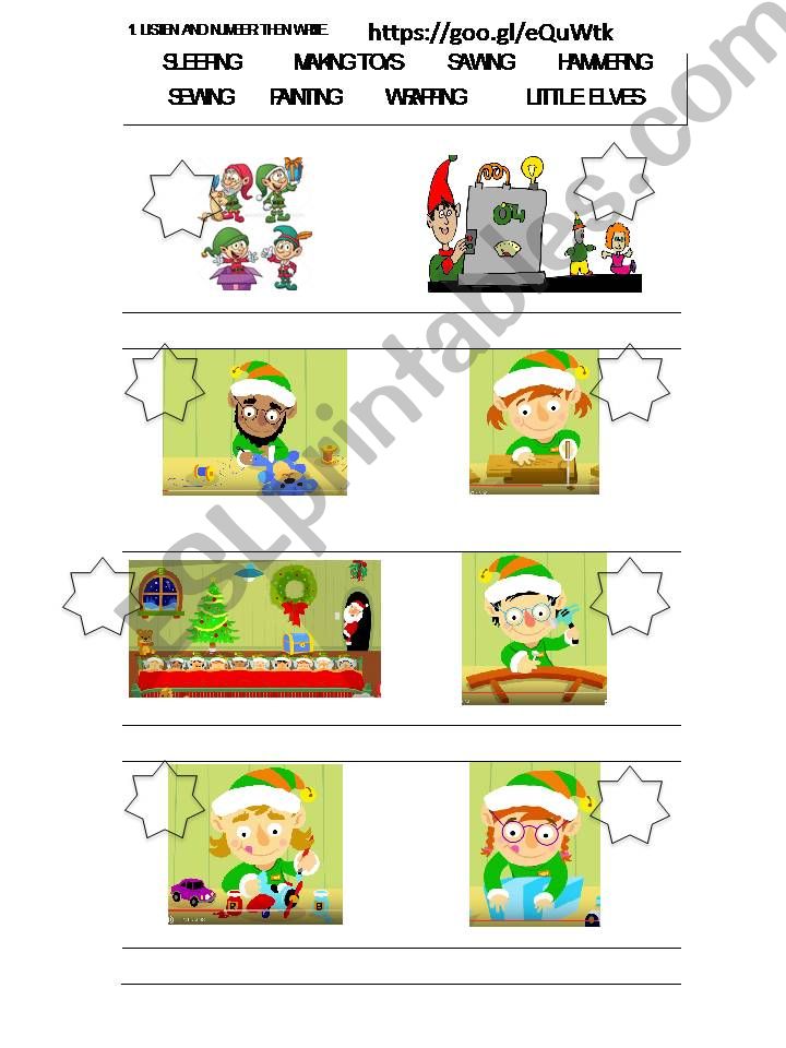 The ten little elves song powerpoint