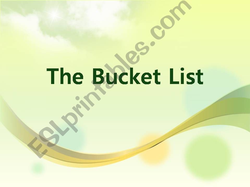 Bucket list powerpoint
