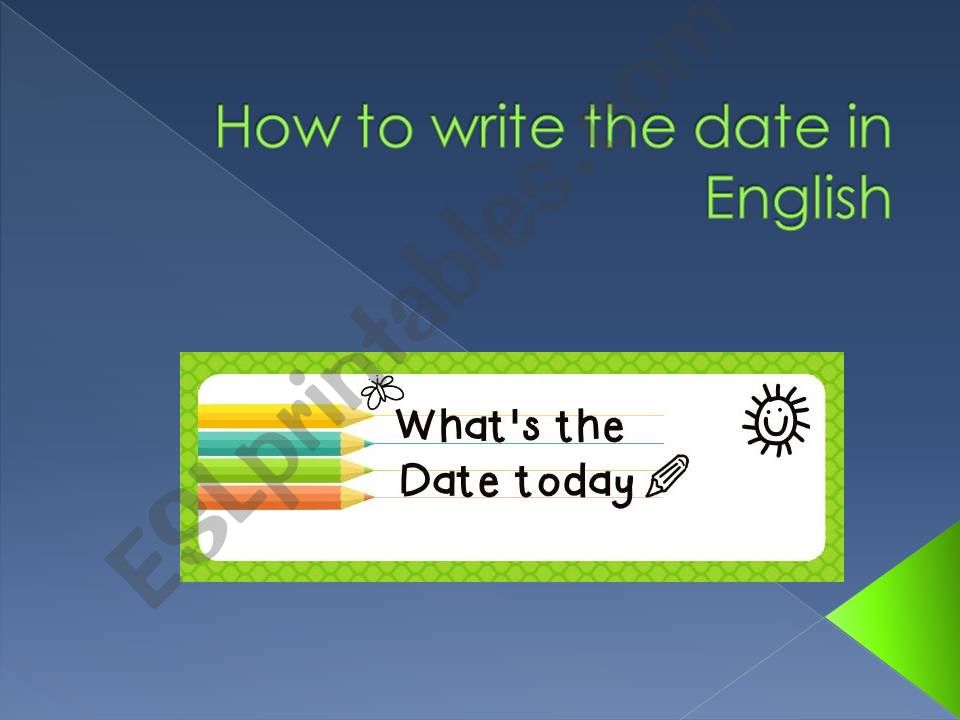 how to write the date in English? 