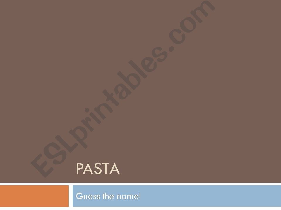 different kinds of pasta powerpoint