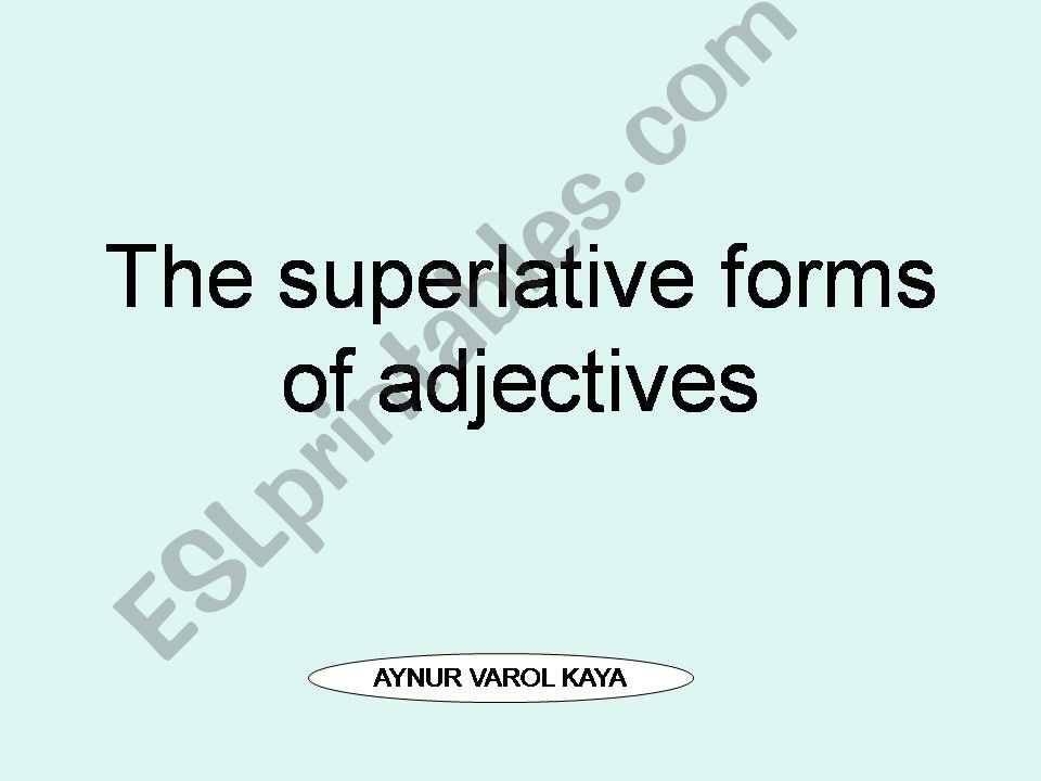 superlative form of adjectives
