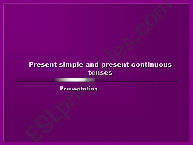 Present simple and present continuous tenses