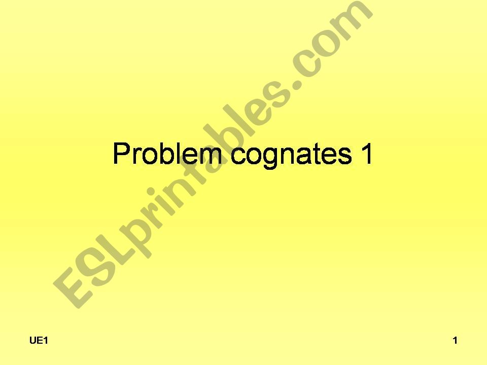 Problem Cognates powerpoint