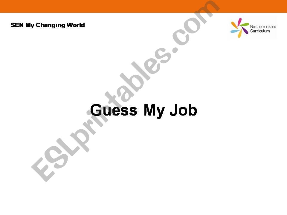 Guess My Job powerpoint