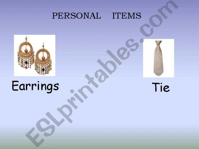 Personal items powerpoint