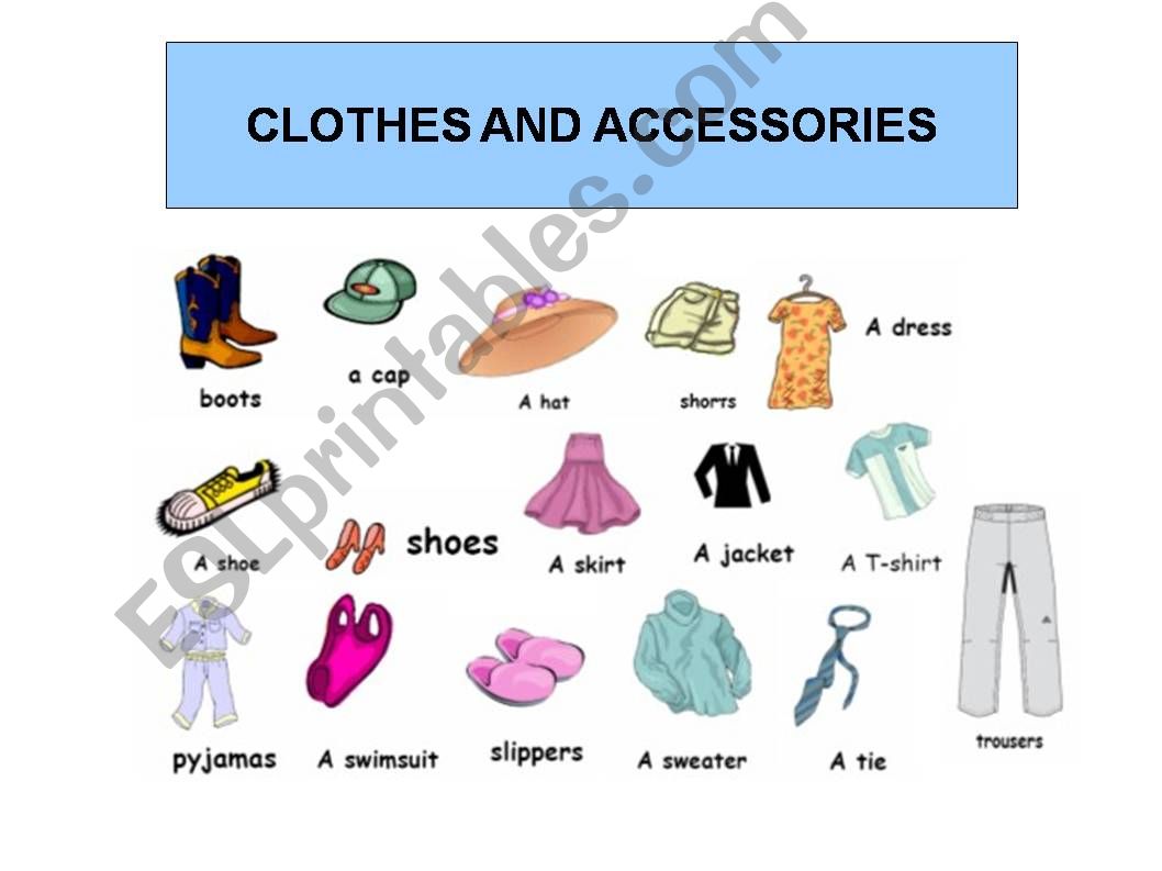 Slideshow clothes and accessories