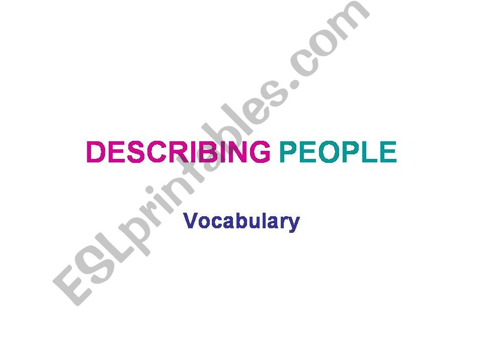 Describing People powerpoint