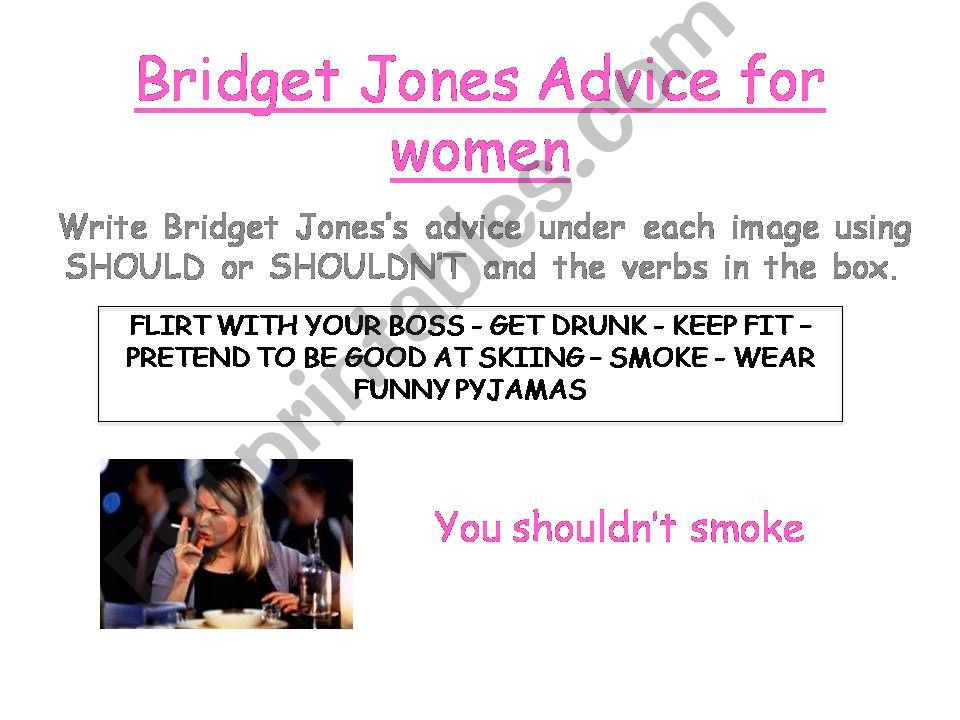 Bridget Jones Advice for women