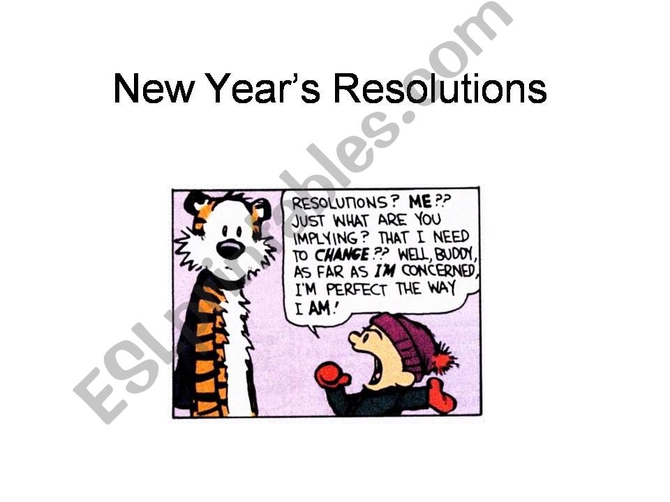 NEW YEARS RESOLUTIONS - ADVANCED CONVERSATION STARTER